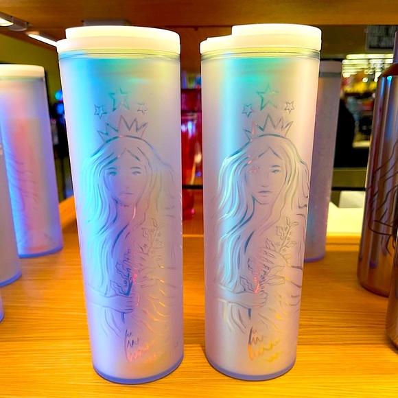 ✨🧜🏻♀️ NEW Starbucks holographic tumbler cup 🧜🏻♀️🤍💎💫 - Picture 4 of 10